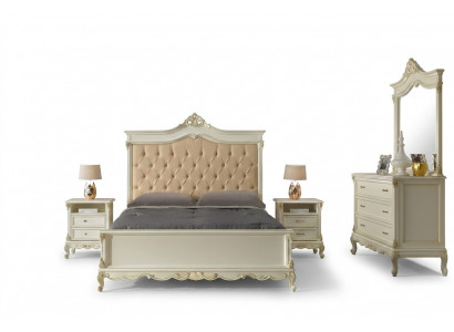 Italienesch Barock Stil Miwwelen Schlofkummer 5tlg. Set Bett Dressoir Nuetsdëscher