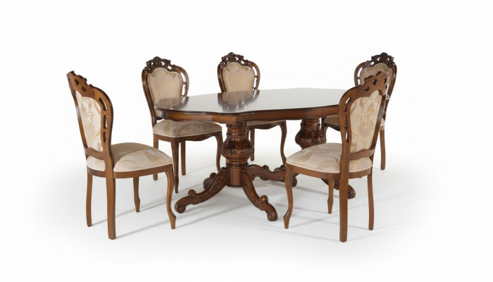Klassesch Luxus Dësch Holz Dëscher Barock Rokoko Deko Antik Stil Iessen Wunnen.