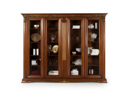 Vitrine Glas Wandschaf Vitrinneregal Barock Rokoko Italienesche Stil Miwwelen Massivholz