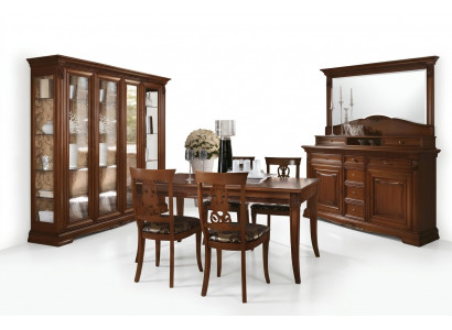 Iesszëmmer Komplett Dësch Kommode 4x Stull Set Vitrin Barock Massivholz
