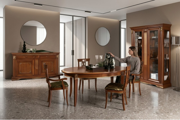 Iessdësch Grupp Iesszëmmer Wunnzëmmer Holz Barock Rokoko Italien Möbler