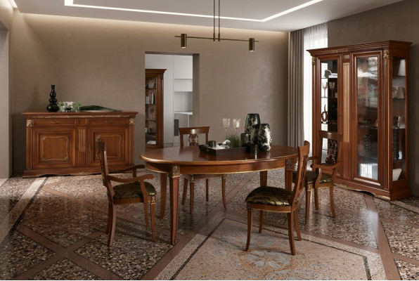 Iessdësch Grupp Iesszëmmer Wunnzëmmer Holz Barock Rokoko Italien Möbler