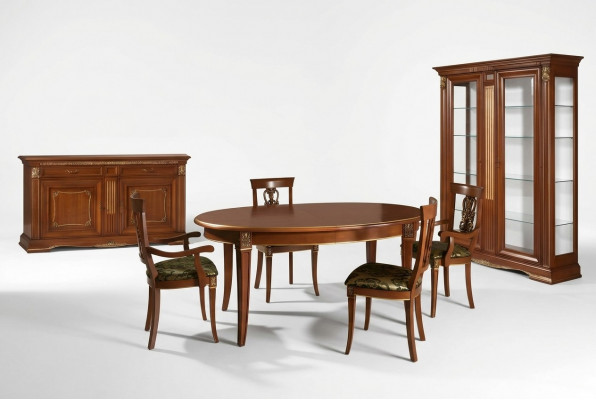 Iessdësch Grupp Iesszëmmer Wunnzëmmer Holz Barock Rokoko Italien Möbler