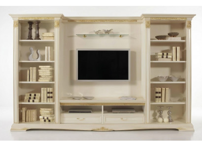Wunnwand TV-Wand Massivholz Stil Klassesch Italienesch Wunngszëmmer Miwwelen