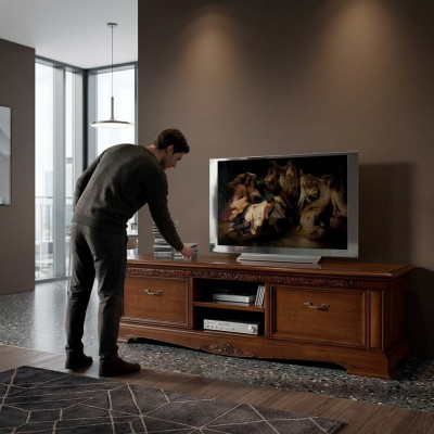 Design Kommode Anrichte Side Low Board Schaf Stotzem RTL Regal Luxus Holz Nei