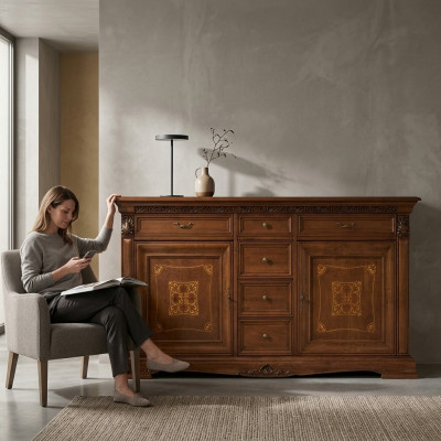 Barock Rokoko Buffet Kommode Luxus Kommoden Antik Stil Echt Massivholz Nei xxl grouss