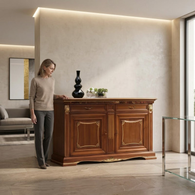 Kommode Säitestock Wunnzëmmer Barock Kommode XXL Design Neit Massivholz