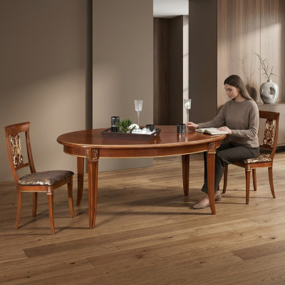 Iessdësch Dësch Holz Luxus Dëscher Barock Rokoko Iesszëmmer Antik Stil Italien Miwwelen