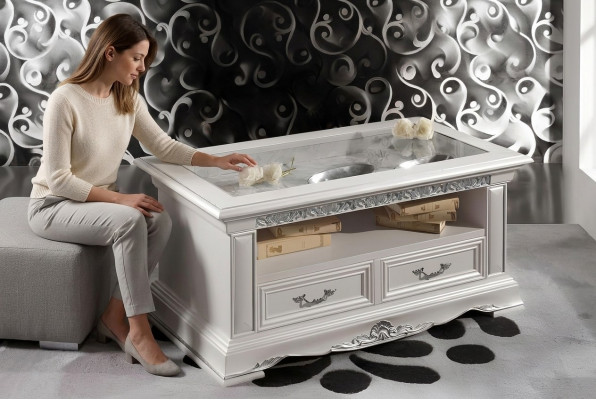 Antik Design Klassesch Couchdësch Bäistelltësch Sofa Wunnzëmmer Dësch Dëscher