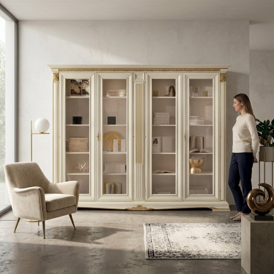 Vitrine Schief Vitrinnen Wunnzëmmer Schauffënster Schiefen Design Barock Rokoko Massivholz