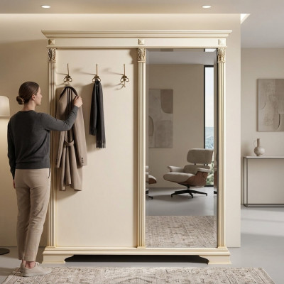 Garderobe Spigel Korridorgarderobe wäiss Garderobbaueren Garderobe Gang Italien