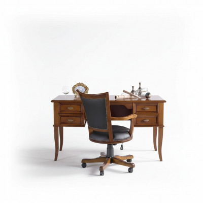 Bürosset Schreibtisch Chefsessel Komplett Büro Office Barock Rokoko 2-tlg.