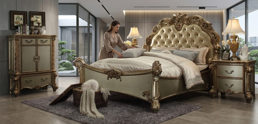 Bett 2x Noper Steeb 3 Deeler Schlofzëmmer Set Designer Luxus Grupp Garnitur