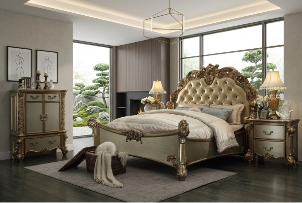 Bett 2x Noper Steeb 3 Deeler Schlofzëmmer Set Designer Luxus Grupp Garnitur