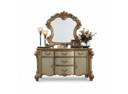 Buffet Anrichte Kommode Spigel Eechte Handaarbecht Holz Klassesch Barock Rokoko