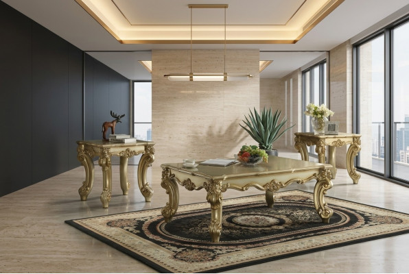 Edlen Design Couchtisch Beistelltisch Sofa Wunnzëmmer Dësch Barock