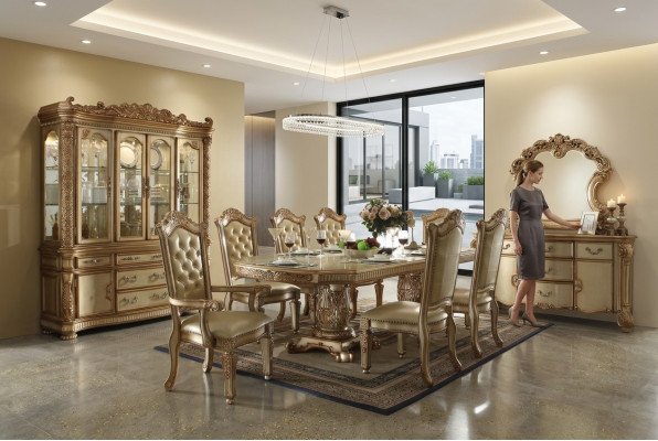 Kinneken Eeschdësch Dësch Holz Dëscher Rokoko Barock Iesszëmmer Antik Stil