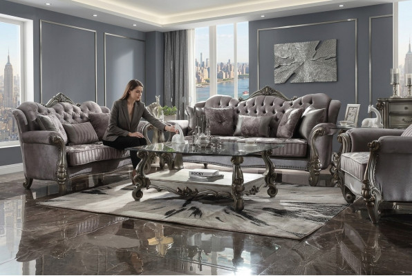 Design Couchtisch Glastësch Dësch Edel Luxus Couchtischen Designer Dëscher