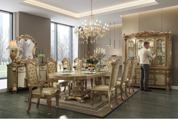 Iesszëmmer Set Garnitur Vitrin Dësch 8x Stull Komoud Spigel Barock