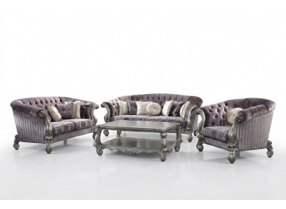 Soffagarnitur 3+2+1 Sëtzer Wunnlandschaft Sofa Couch Polster Deko Garnitur