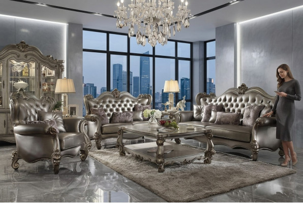 Luxus Miwwelen Sofa Garnitur Canapé Sofa Polster 3+2+1 Sëtzer Dësch Neit