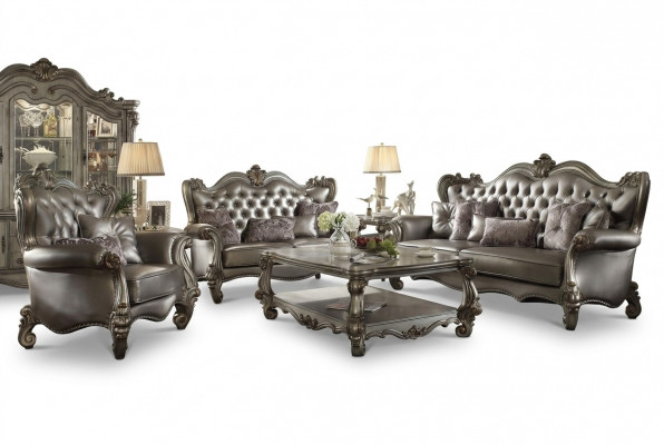 Luxus Miwwelen Sofa Garnitur Canapé Sofa Polster 3+2+1 Sëtzer Dësch Neit