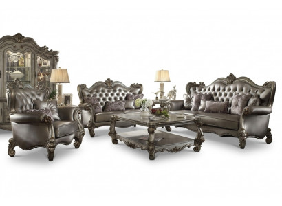 Luxus Miwwelen Sofa Garnitur Canapé Sofa Polster 3+2+1 Sëtzer Dësch Neit