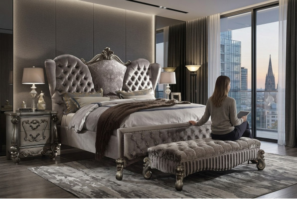 Bett Polsterbett Luxus Duebel Schlofzëmmer Designbett Better Holz