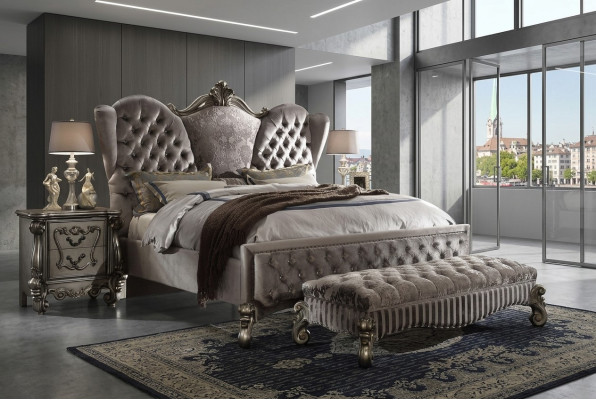 Bett Polsterbett Luxus Duebel Schlofzëmmer Designbett Better Holz