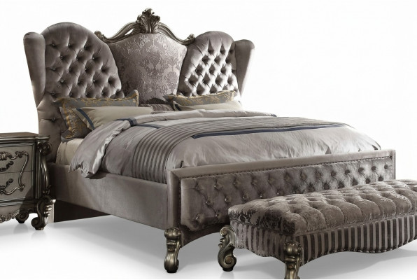 Design Luxus Schlofzëmmer 3tlg. Bett 2x Nuetsdësch Klassësche Better Set