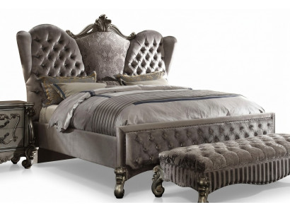 Design Luxus Schlofzëmmer 3tlg. Bett 2x Nuetsdësch Klassësche Better Set