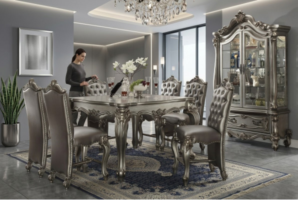 Iesszëmmer Miwwelen Gro Barock Stil Ariichtung Iessdësch Vitrin mat 6x Stillen