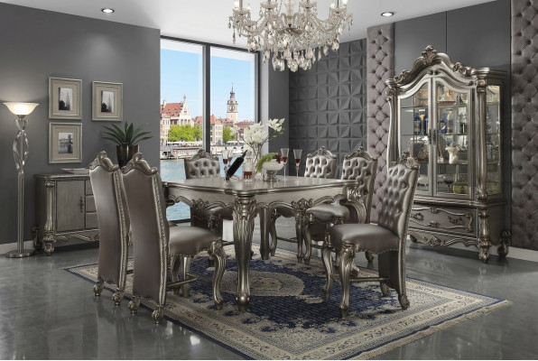 Iesszëmmer Miwwelen Gro Barock Stil Ariichtung Iessdësch Vitrin mat 6x Stillen