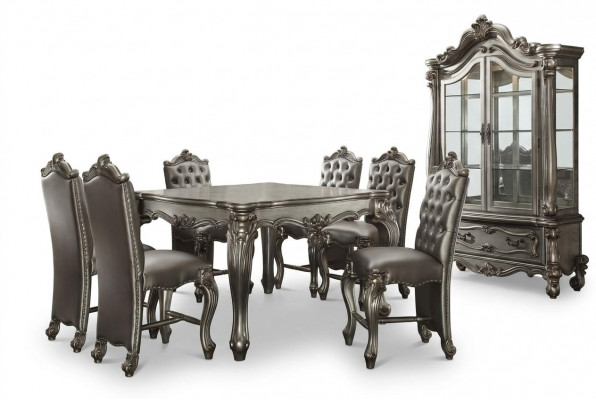 Iesszëmmer Miwwelen Gro Barock Stil Ariichtung Iessdësch Vitrin mat 6x Stillen