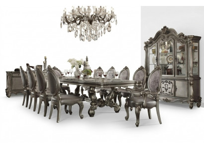 Iessen Dësch 10 Stull Esszëmmer Set Essgrupp Holz Dësch 11tlg. Barock