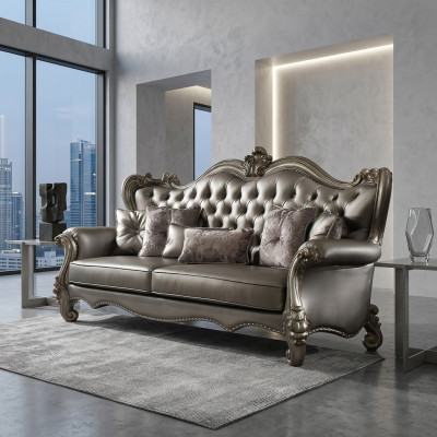 Chesterfield Sofa 3-Sëtz Couch Polster Lieder Sofas Wunnzëmmer Dräisëtzer