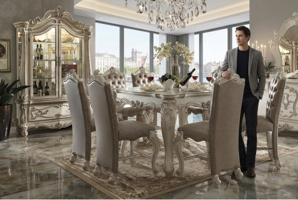 Groussen Iesszëmmer Set Vitrine Iessdësch Garnitur 8x Still Dësch Grupp 10tlg. Set