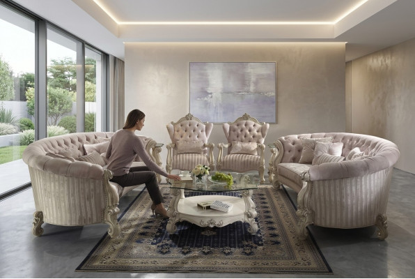 Canapé-Set Couch Polster Klassik 4+4 Sëtz-Set Chesterfield Canapéen Polster