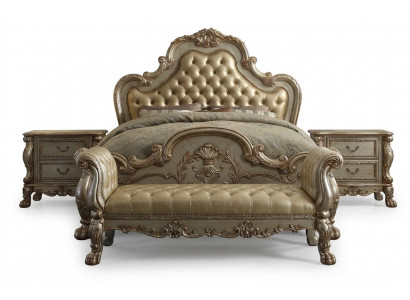Bett 2x Nuetsdësch 3 tlg. Schlofkummer Set Luxus Better Chesterfield Lieder