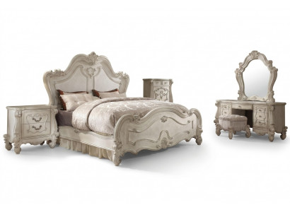 Klassesch Bett Duebelbett 2x Nuetsschraïn Holz Design Better Nei 3 Stéck.