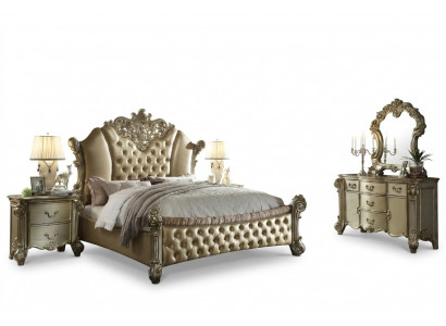 Miwwelen 5-Set Bett + 2x Nuetsdësch + Kommode + Spigel Schlofzëmmer