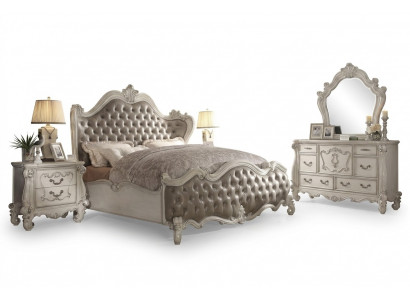 Design Luxus Schlofzëmmer Set Bett Deko 2x Nuetsdëscher Kommode Garnitur