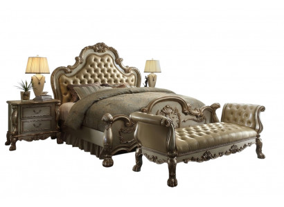 Chesterfield Lieder Luxus Better Bett 2x Nuetsdësch Hocker Duebelbett