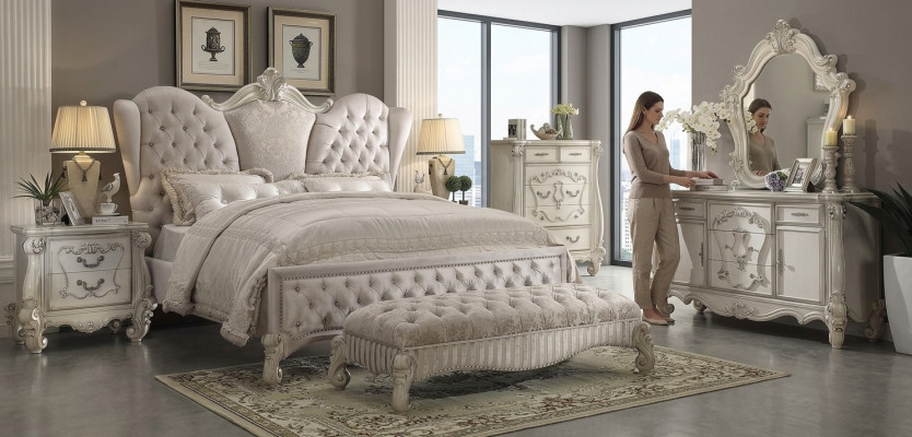 Kosmetikdësch Spigel Hocker Kommoda Schlofzëmmer Kommode 3tlg nei Barock Rokoko