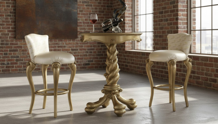Barhocker Stull Fautuell Bar Hausbar fir Theke Tresen Barschaf Dekor Barock