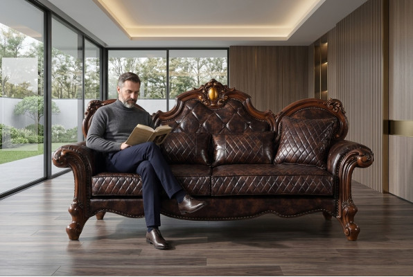 Gehëtzt Barock Wunnzëmmer Miwwelen Sofa Lieder Couch Dräisëtzer Sëtz