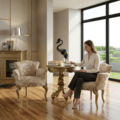 Ronnen Beistelltisch Holz Dësch Couchdësch Sofa Wunnzëmmer Design