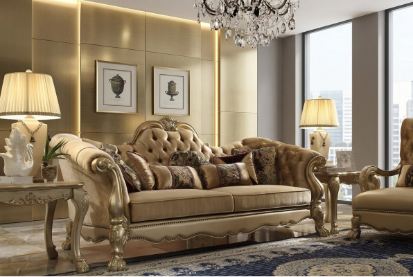 Klassesch 3-Sëtzer Canapé Sofa Couch Polster Sofas Couchen Deko Barock