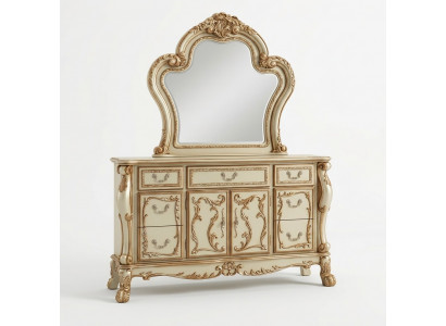 Edel Kommode Buffet Kommoden Schaf + Spigel Barock Rokoko Anrichte Holz nei