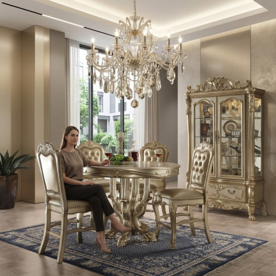 Designer ronnen Iessdësch ronn Edelen Dësch ronn Dëscher Klassesch Miwwelen